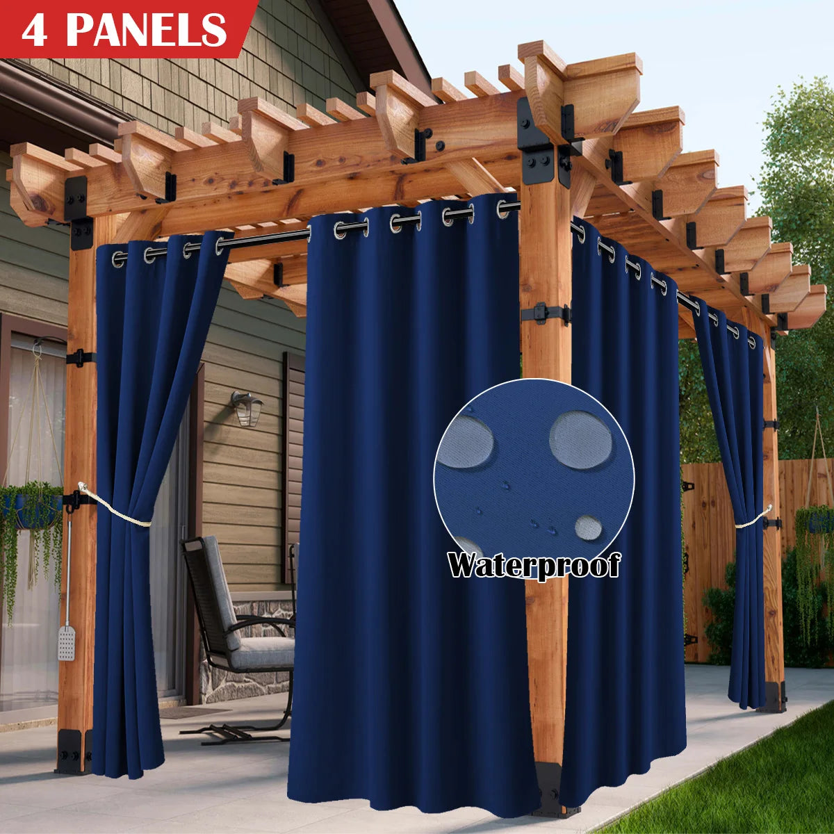 Waterproof Outdoor Curtains With UV Protection And Grommet Top