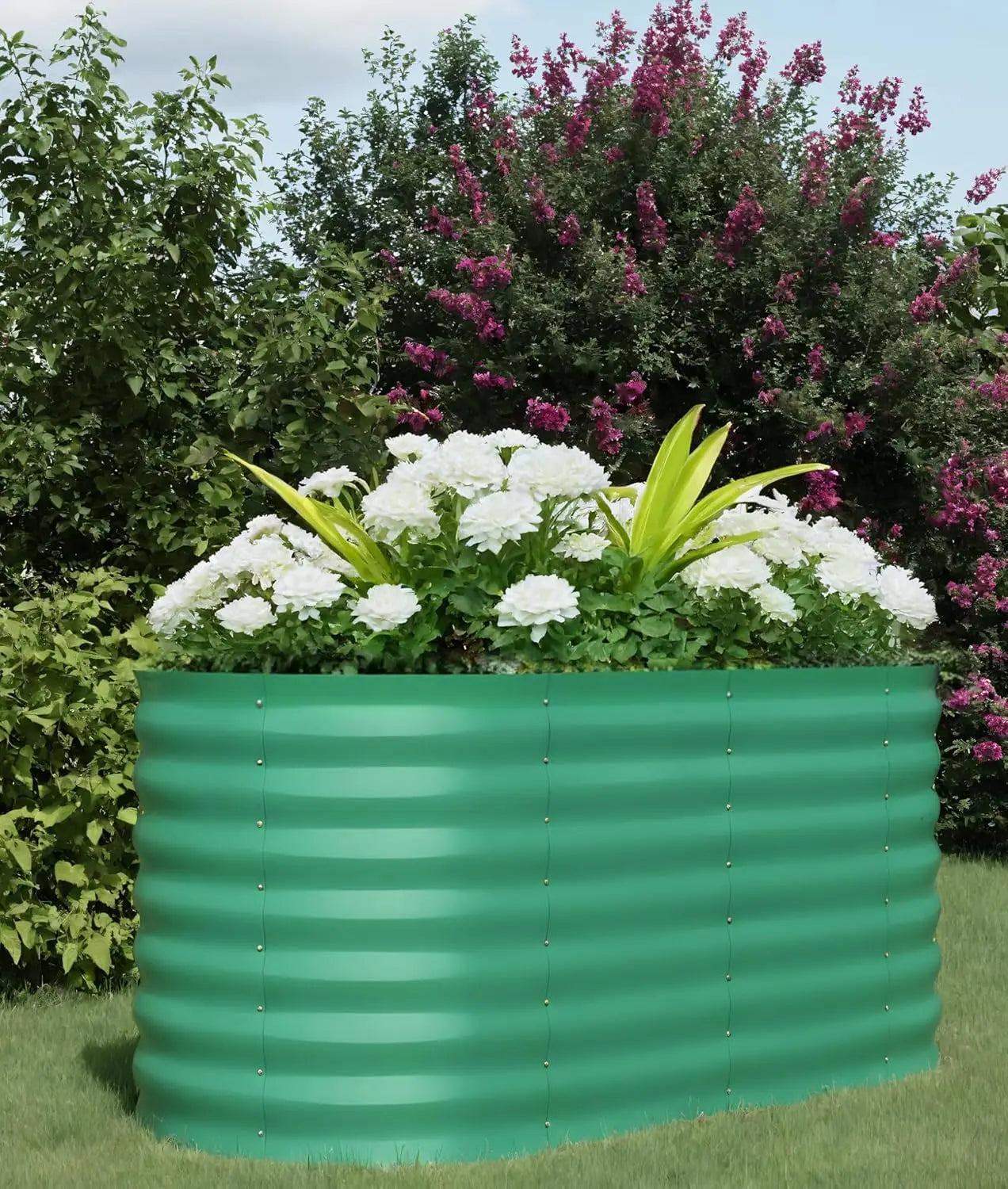Galvanized Raised Garden Bed Kits Outdoor Metal Grow Garden Planter Box with Open Bottom for Planting Vegetables,Flower,Herb