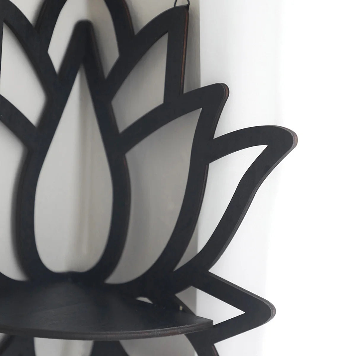 Wooden Lotus Hollow Decorative Rack Aromatherapy Organiser Essential Oil Candle Holder Wall Mounted Shelf Corner Shelf