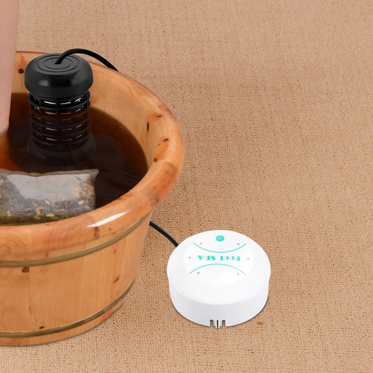 Ionic Foot Bath Detox Machine - Portable Foot Spa with 30-Minute Timer for Home Use - White