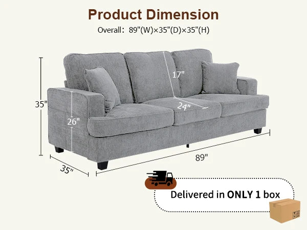 Premium Cloud Chenille Sofa For Elegant Living Room Style