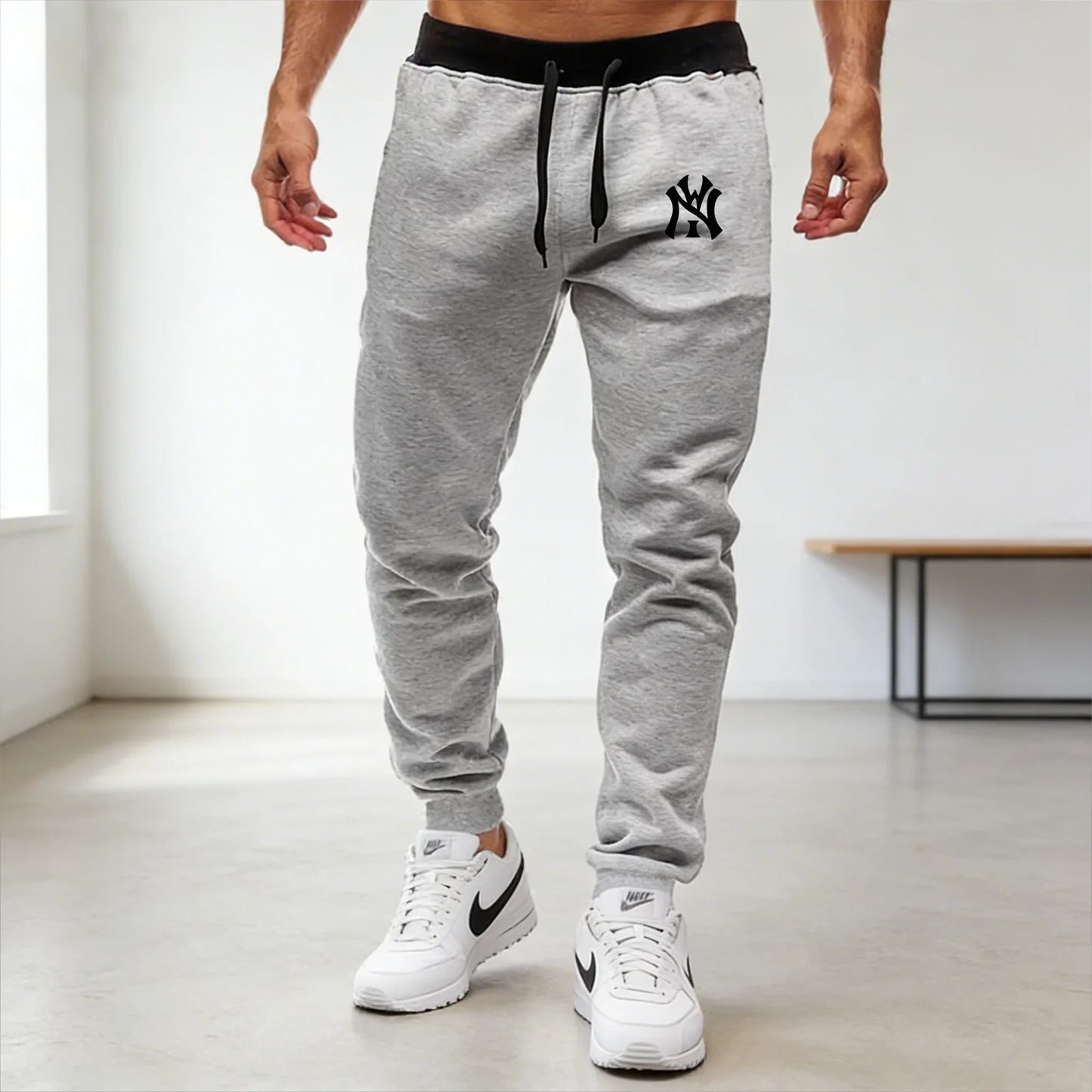 Men's New Ink Printing Training Pants Casual Sports Running Workout Jogging Gym Sweatpants Long Trousers
