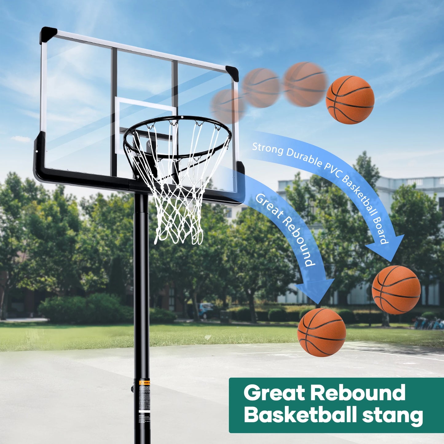 Portable Basketball Hoop System for Outdoor Play and Practice