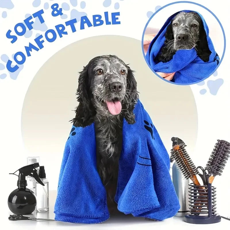 Soft Microfiber Dog Towels Quick Dry Absorbent Bathing