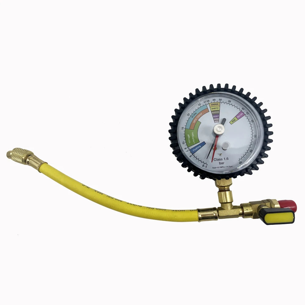 Nitrogen Pressure Gauge Tester for Air Conditioning, Refrigerant, Car HVAC System(R134a, R22, R407C, R410A, R404A, R507, R32)