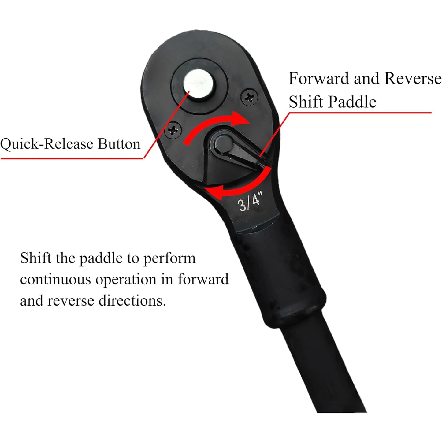 3/4 inch Drive Adjustable Ratchet Wrench 24 Teeth Metal Toughbuilt Ratchet Handle Multitool l Socket Wrench Spanner Hand Tools