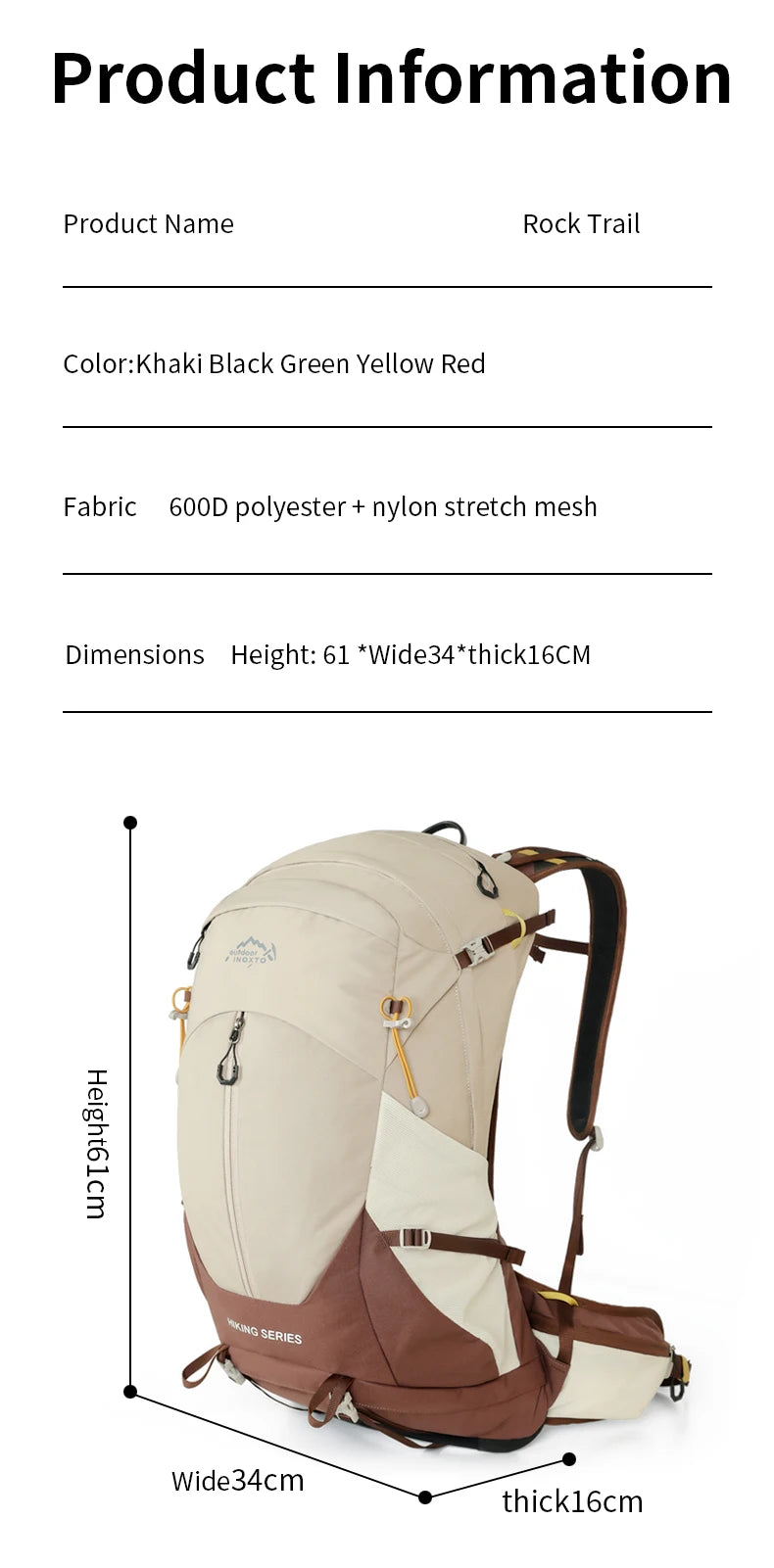 Hiking Backpack, Waterproof Hiking Daypack with Rain Cover, Lightweight Travel Camping Backpack for Men Women