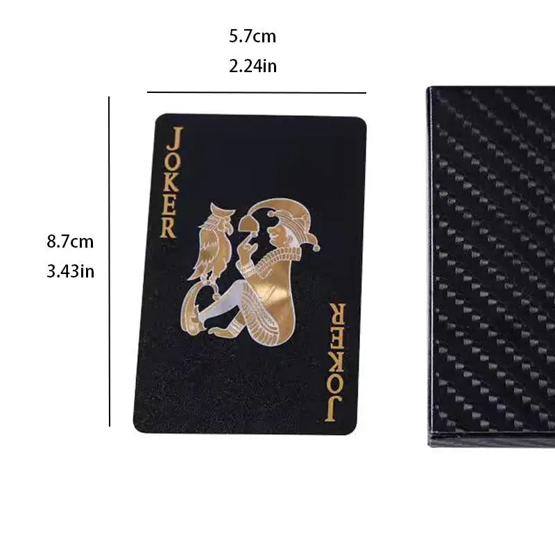 Black Gold Foil Playing Cards Waterproof PVC Poker Deck for Casino Games Parties & Collection, Durable Stylish Design