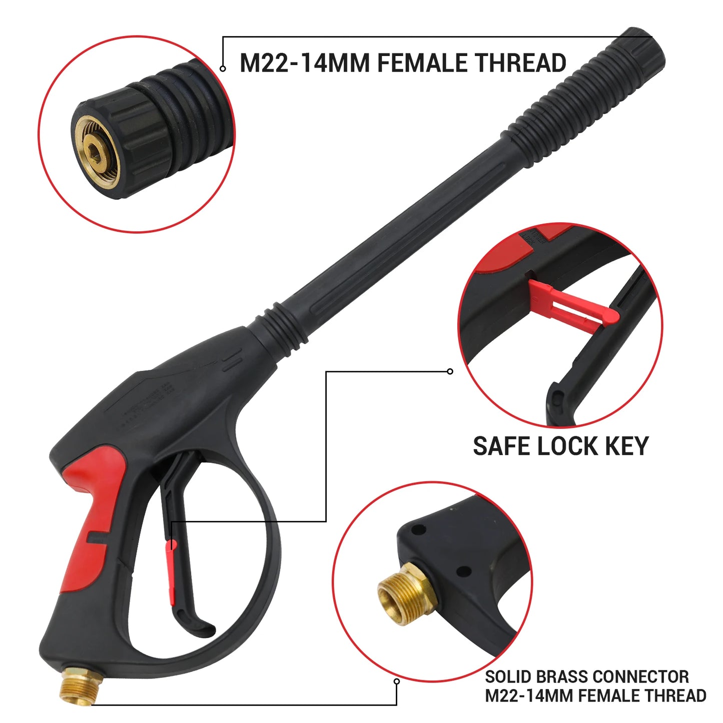 21V Electric Car Washer Gun Cordless 6-in-1 Nozzle High Pressure 900 PSI Brushless with 4.0Ah Battery for Car/House/Floor/Fence