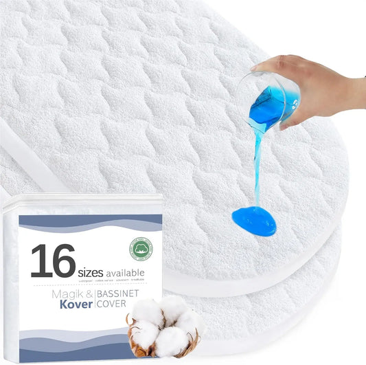 Waterproof Bassinet Mattress Protector With Cotton Terry Cover