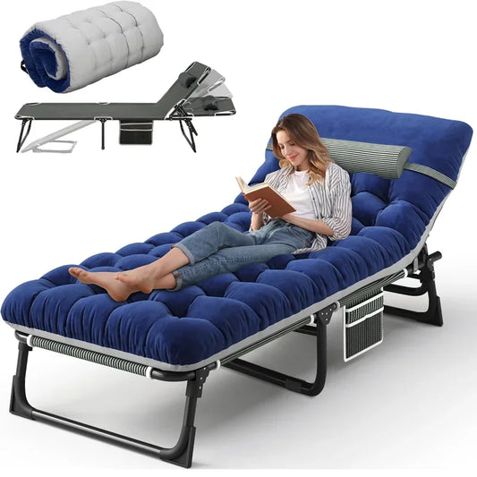 Portable Camping Cot With Mattress Folding Bed For Outdoors