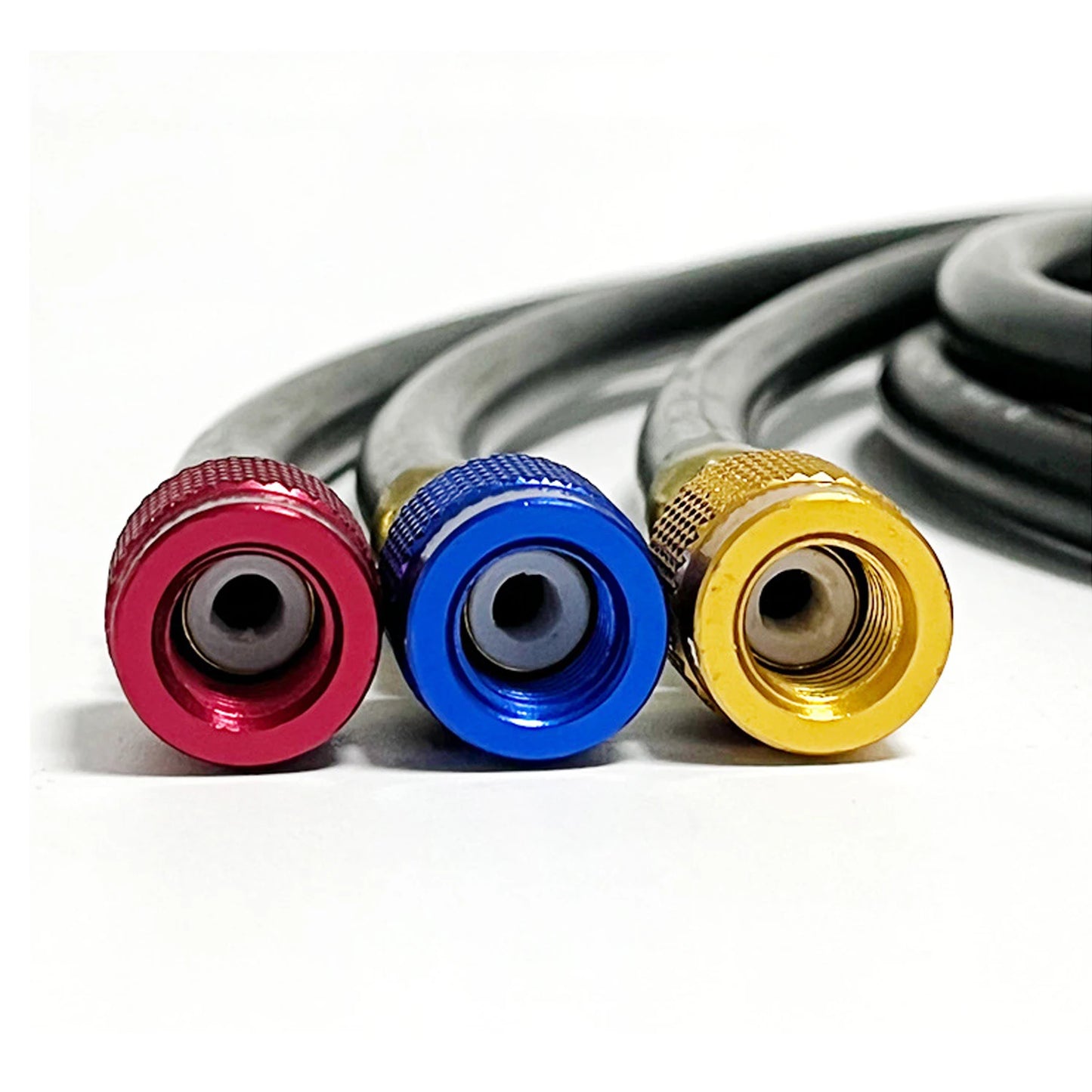 3PCS R410 Refrigerant AC Charging Hose 800-4000 PSI Working Pressure Fit HVAC Air Condition R134a R32 Refrigerant Manifold Gauge