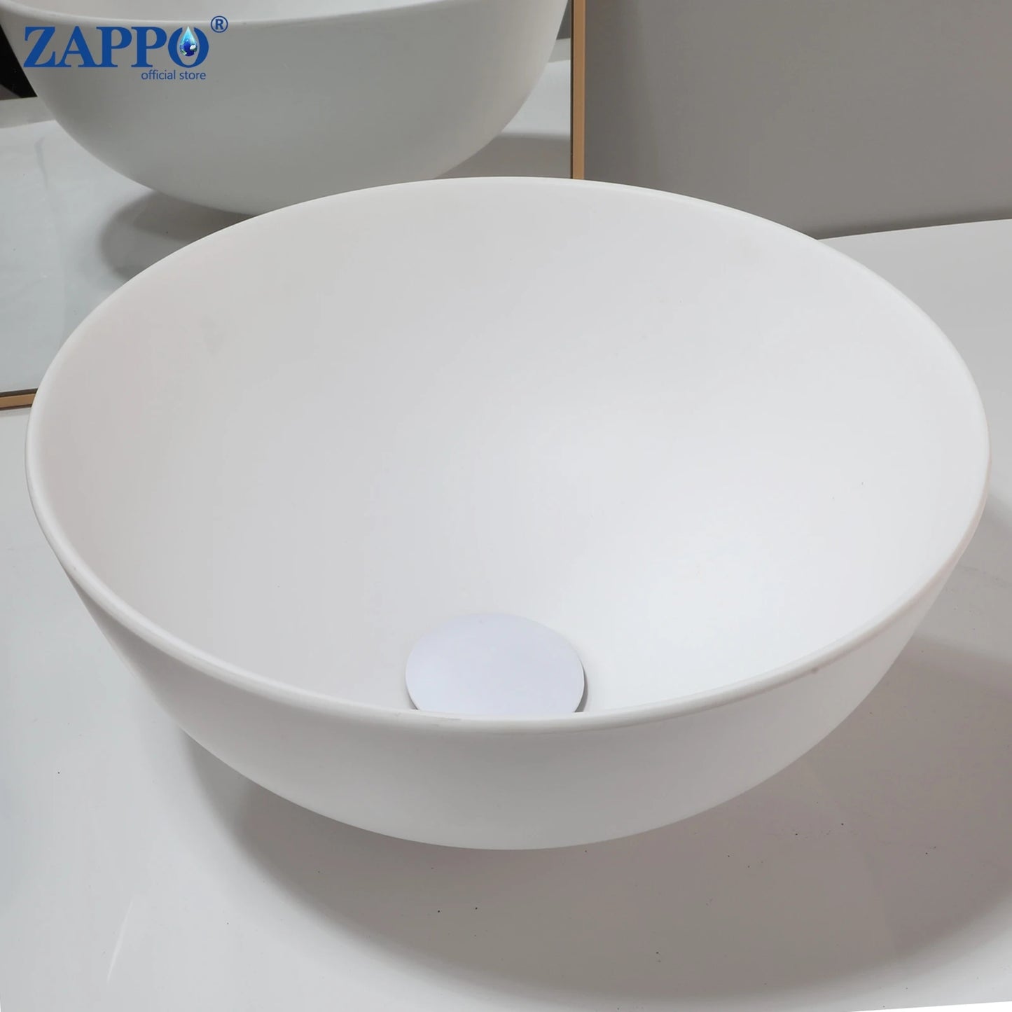 ZAPPO Vessel Sink With Drain Stone Resin Washbasin