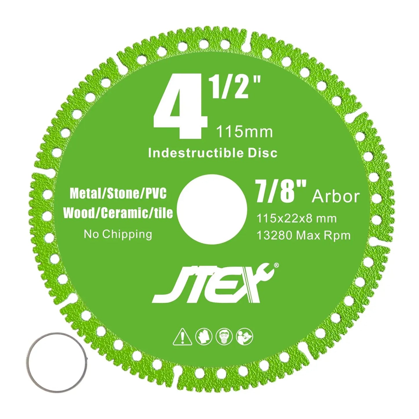 4-1/2" Diamond Blade for Angle Grinder, 7/8" Arbor, Cuts Metal, Rebar, Tile, Stone, PVC, 3-Pack