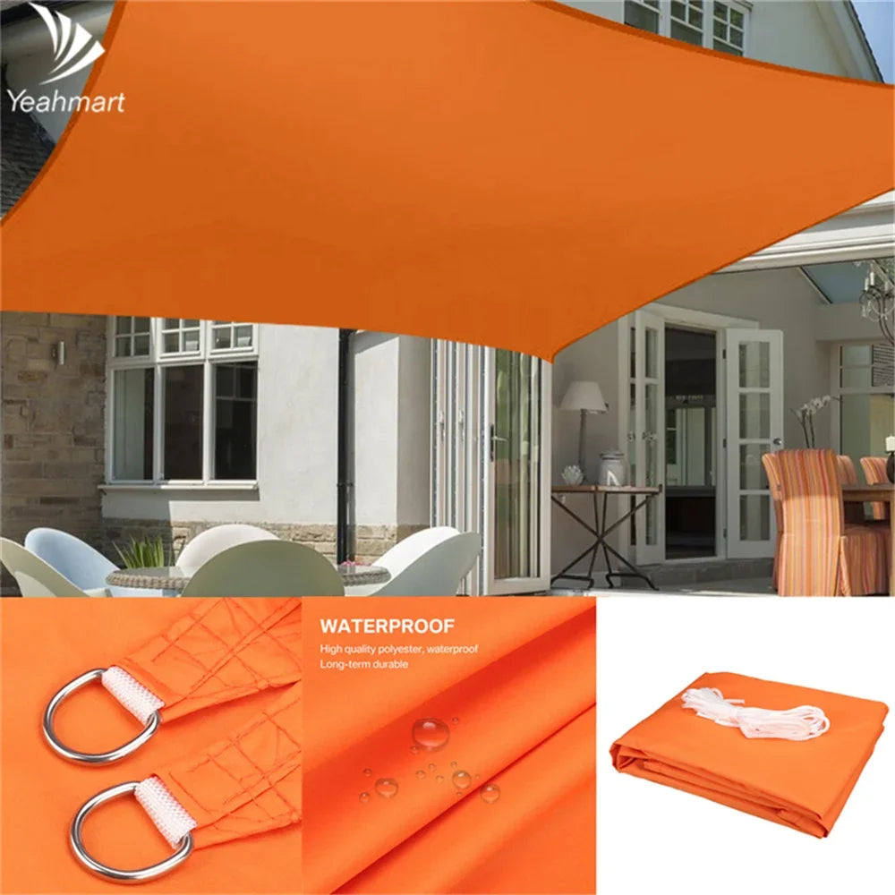 5x4M/4x6M Waterproof Large Sun Shelter Sunshade Protection Outdoor Canopy Garden Patio Pool Shade Sail Awning Camping Shade Net