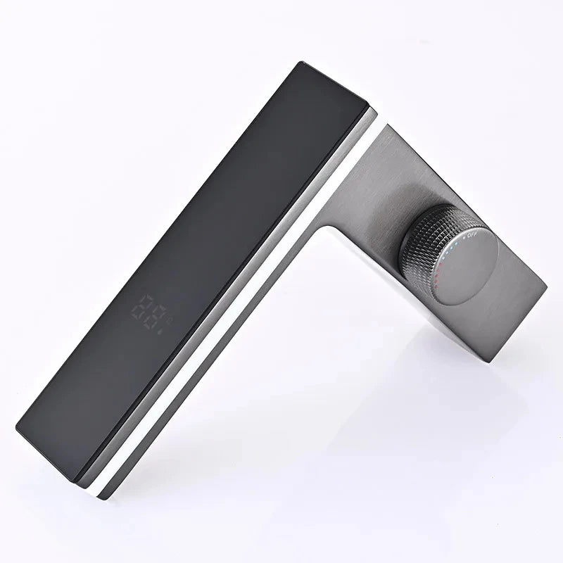 Smart LED Brass Deck Mounted Basin Faucet With Display