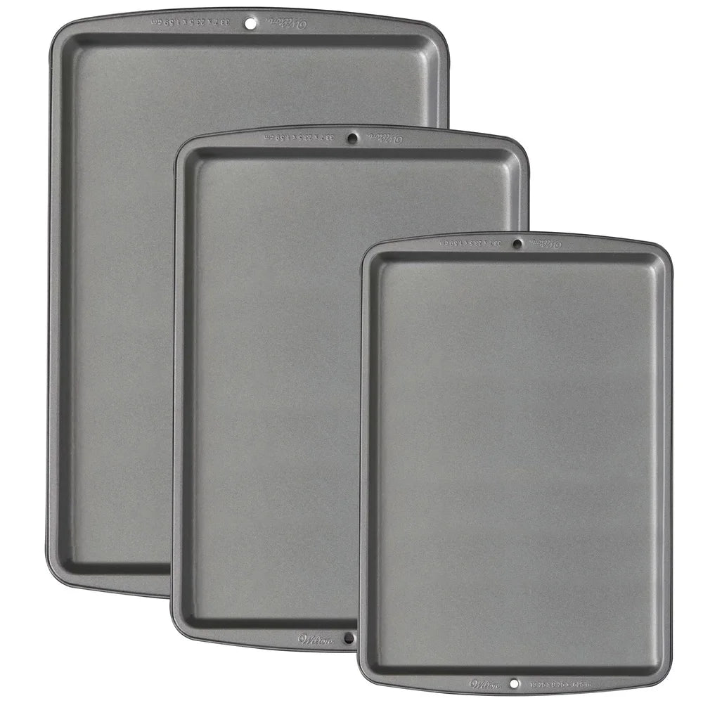 Nonstick Cookie Sheet Pan Bakeware Set Carbon Steel Durable