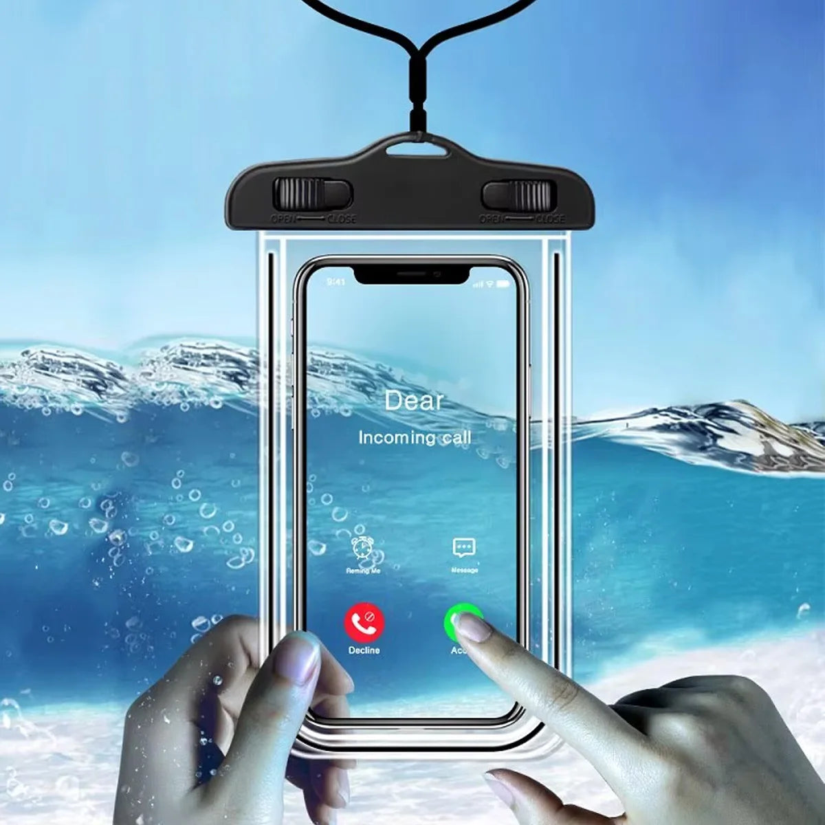 Transparent Waterproof Mobile Phone Pouch Neck Hanging Touchable Water Proof Case Outdoor Beach Swimming Phone Storage Sleeve