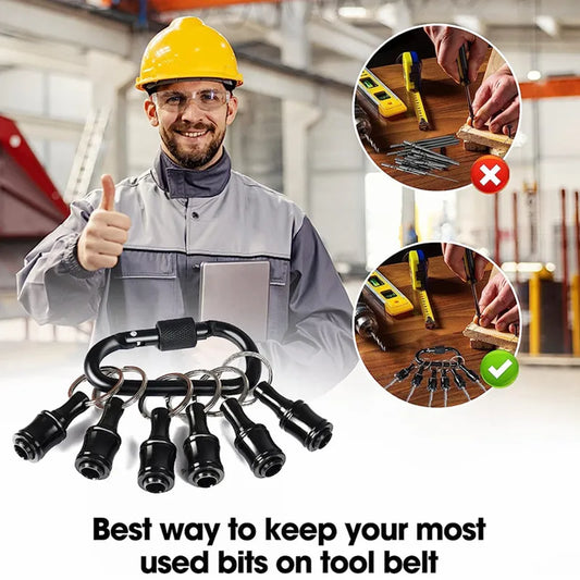 Bit Holder Keychain for Quick Change Hex Screwdriver Bits