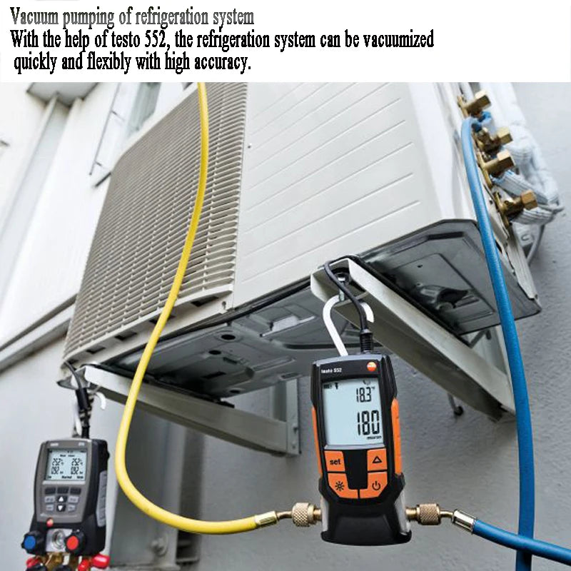 Testo 552 Digital Vacuum Gauge Testo 552i Smartphone App Controlled Wireless Air Conditioning Refrigeration Systems Vacuum Probe