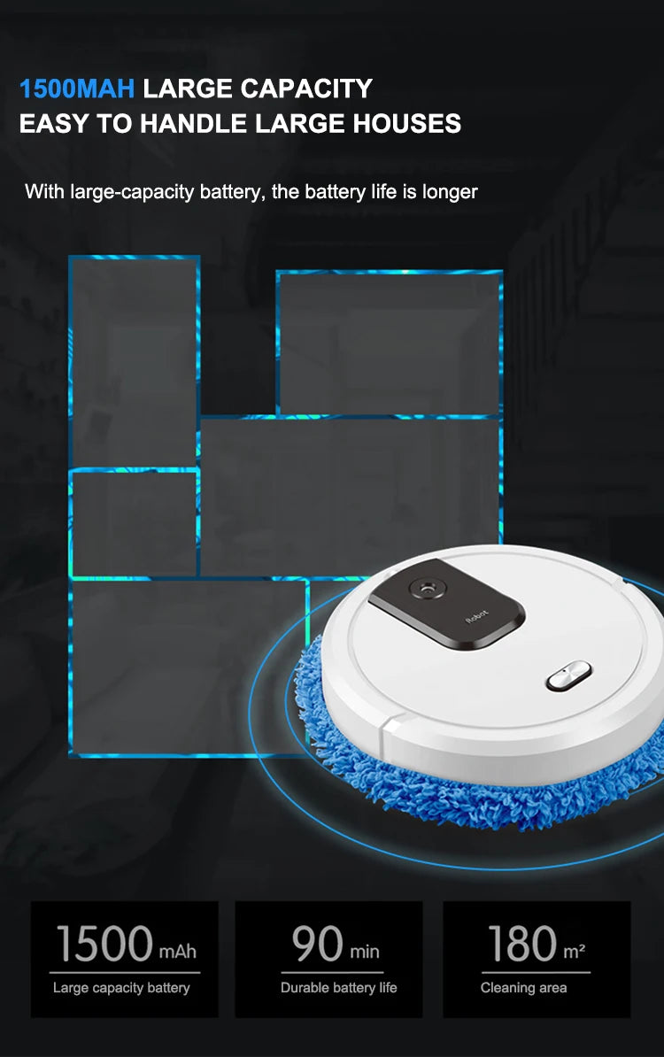 Smart Sweeping and Mop Robot Vacuum Cleaner Dry and Wet Mopping Rechargeable Robot Home Appliance with Humidifying Spray