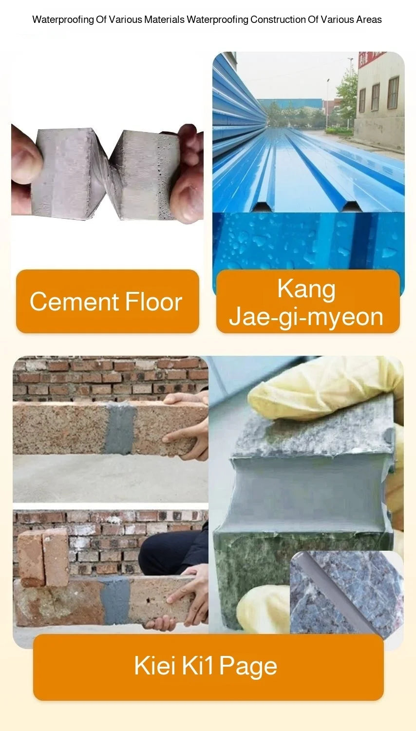 Waterproof Adhesive Leak Repair Concrete Crack Filler - Quick Setting High Strength Sealant for Roof Wall Floor Pool Leakage Fix
