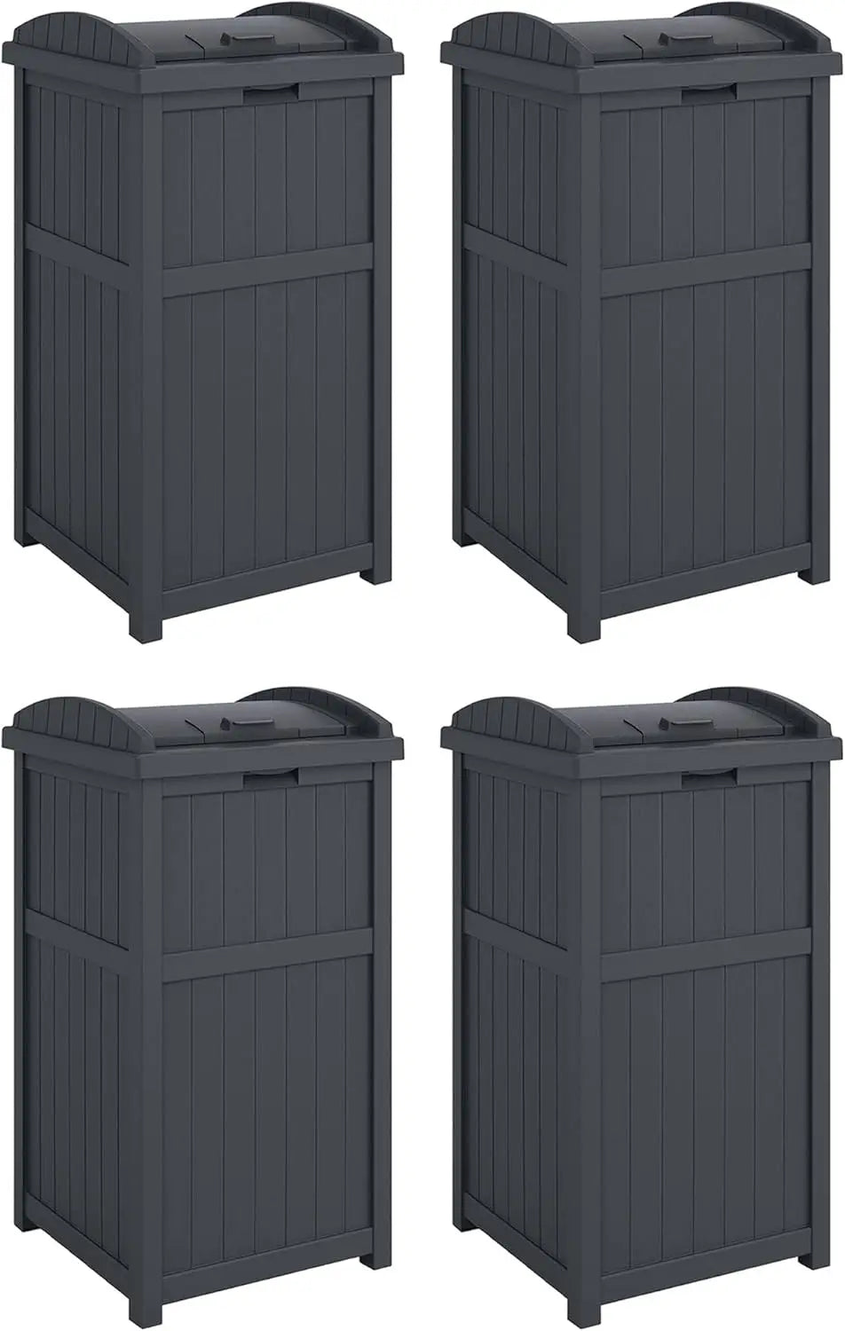 Suncast 30 Gallon Outdoor Trash Hideaway Resin Refuse Container Lid Cyberspace Concealed Waste Storage Patio Backyard Garden