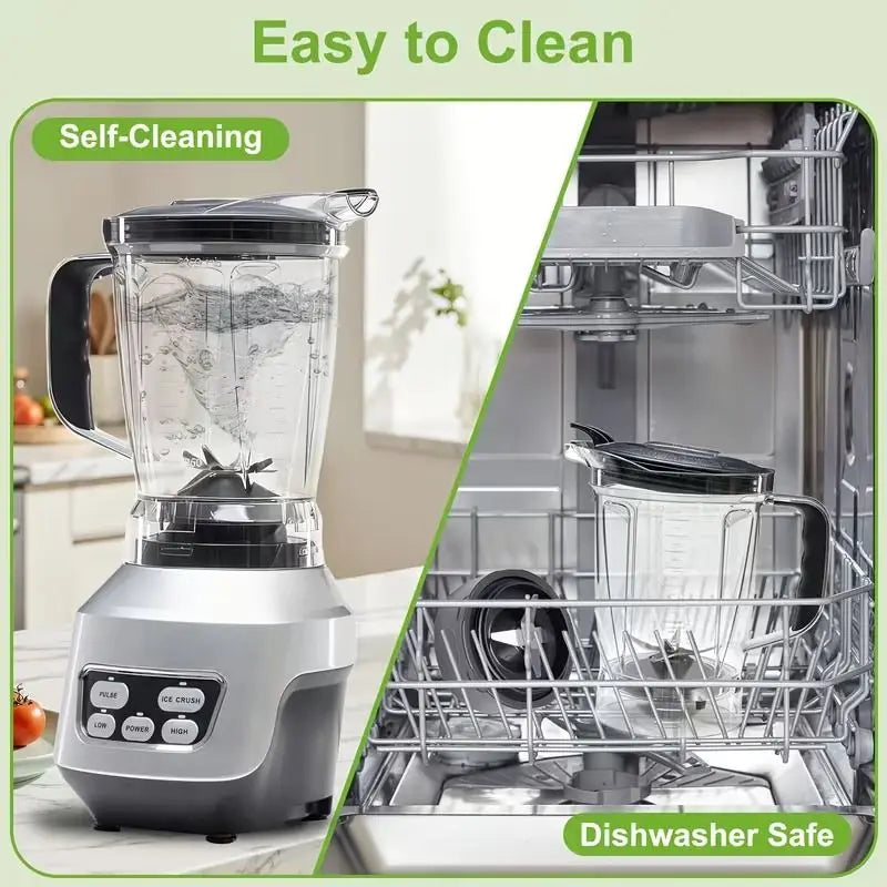 Countertop Blenders for Kitchen with 23 34 60oz BPA-Free Portable Cups, Professional Smoothie Maker with Four Programs for Shakes, Sauces, Juice and Ice Crushing