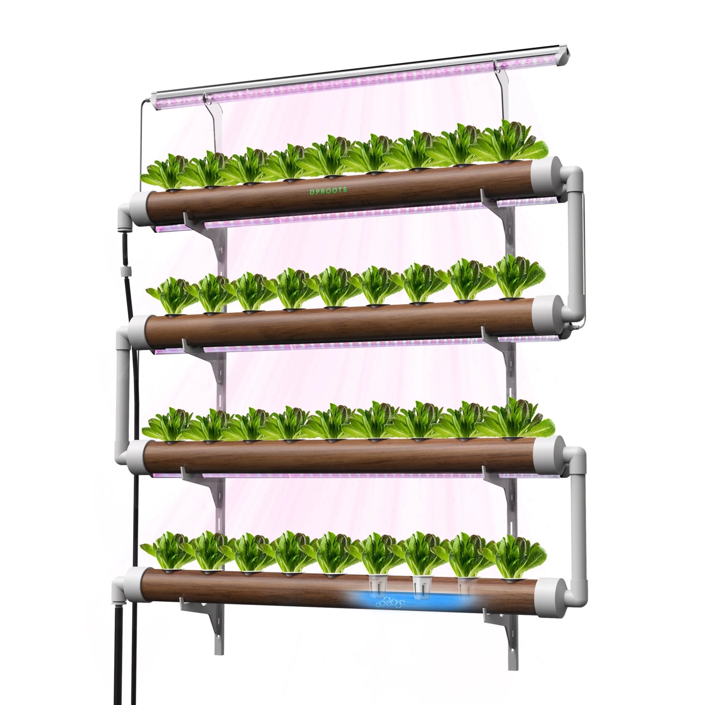 Wall Vertical NFT Hydroponic Growth System With Grow Light