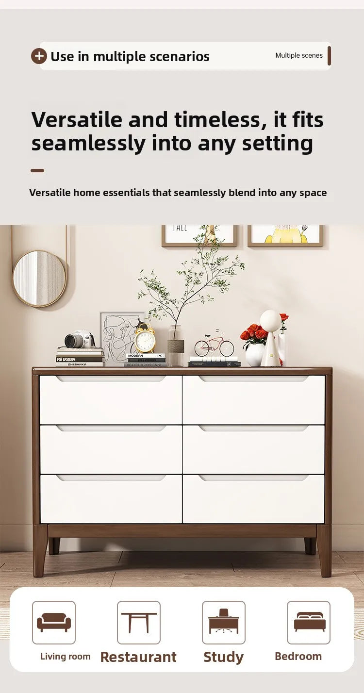 Wooden Chest of Drawers 5-Drawer & 6-Drawer Dresser Cabinet Bedroom Clothes Storage Organizer No Assembly Living Room Furniture