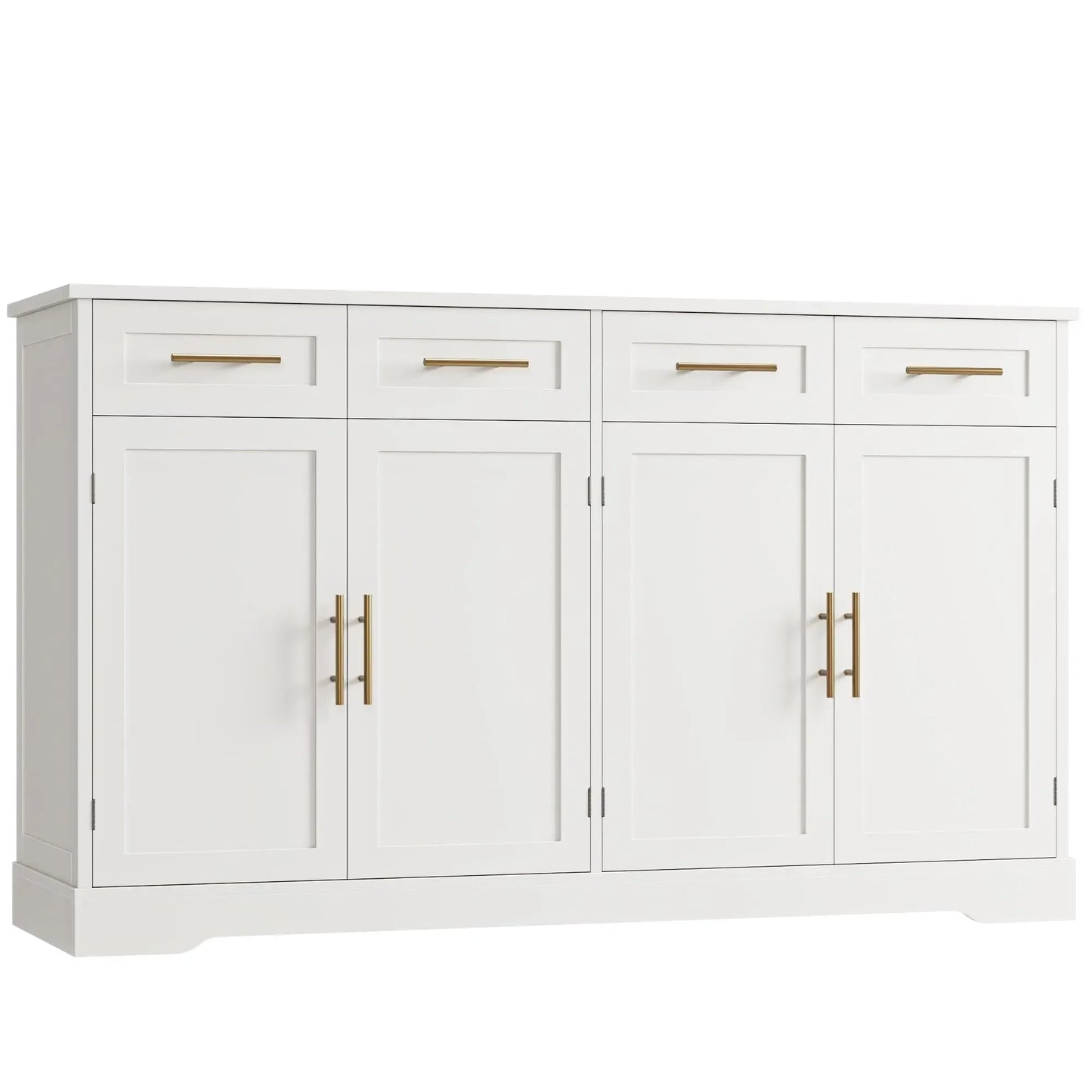 HOSTACK 60" Large Buffet Sideboard with Storage, 36" Tall Kitchen Buffet Storage Cabinet with 4 Drawers, Modern Coffee Bar