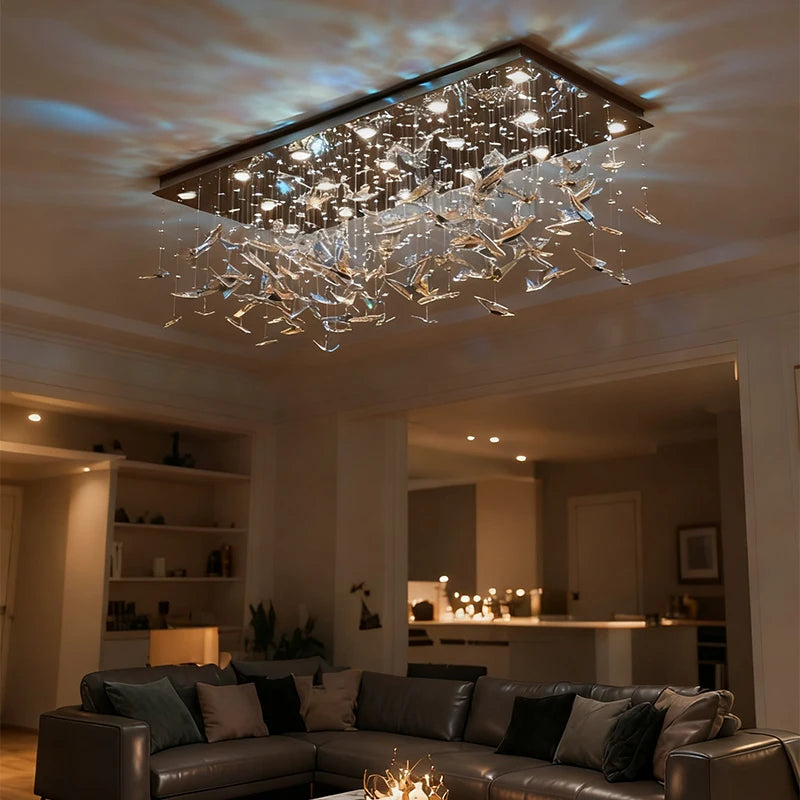Crystal Butterfly Pendant Chandelier Kitchen Island Living Room