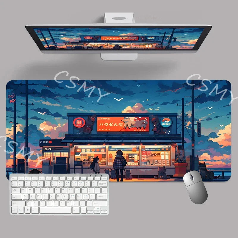 ftvae Computer Mouse Pad Gamer Japan Aesthetics Desk Mat Office Accessories Pc Cabinet Mousepad Keyboard Gaming Mats Xxl Large M