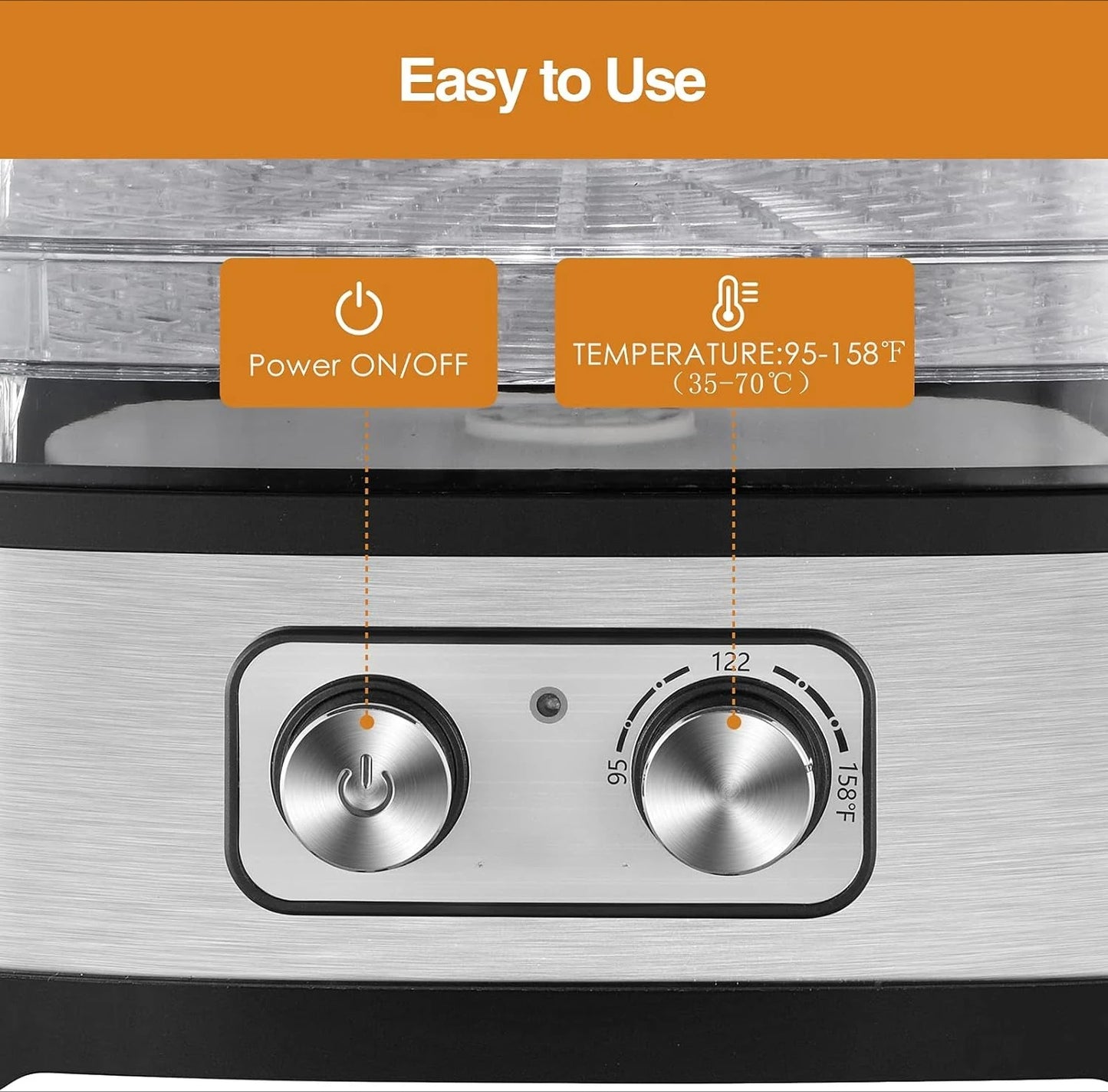240W Food Dehydrator, Dehydrator for Food and Jerky, Fruits, Herbs, Veggies, 5 BPA-Free Trays Dishwasher Safe