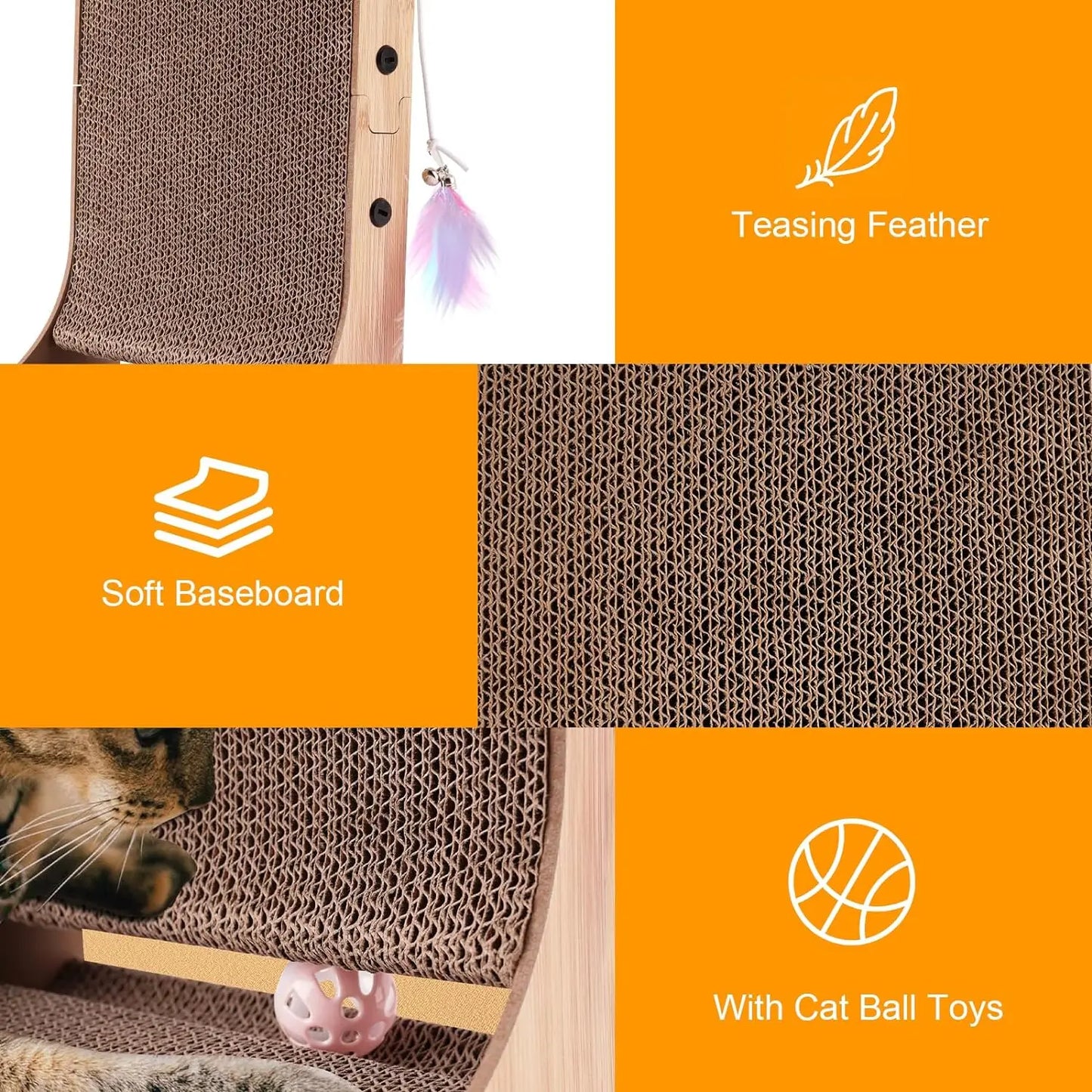 L Shaped Cat Scratcher For Indoor Cats And Furniture