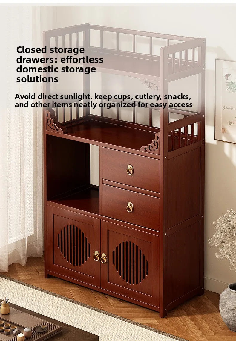 Multifunctional Furniture with Drawers & Shelves, Kitchen Cupboard, Living Room Storage Organizer, Tea Table Cabinet