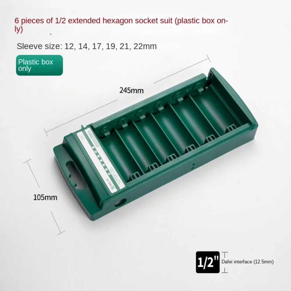 New 1/4" 3/8" 1/2" Wrench Storage Box ABS Plastic Green Socket Organizer Box Socket Wrenchs Holder Socket Storage Tool 6Sizes