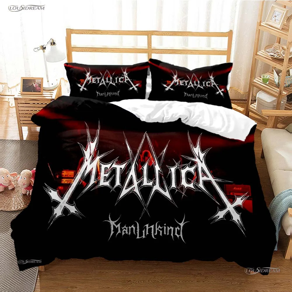 Heavy Metal Music Casal All Season Duvet Cover Comforter Bedding Sets Soft Quilt Cover and Pillowcases Single/Double/Queen/King