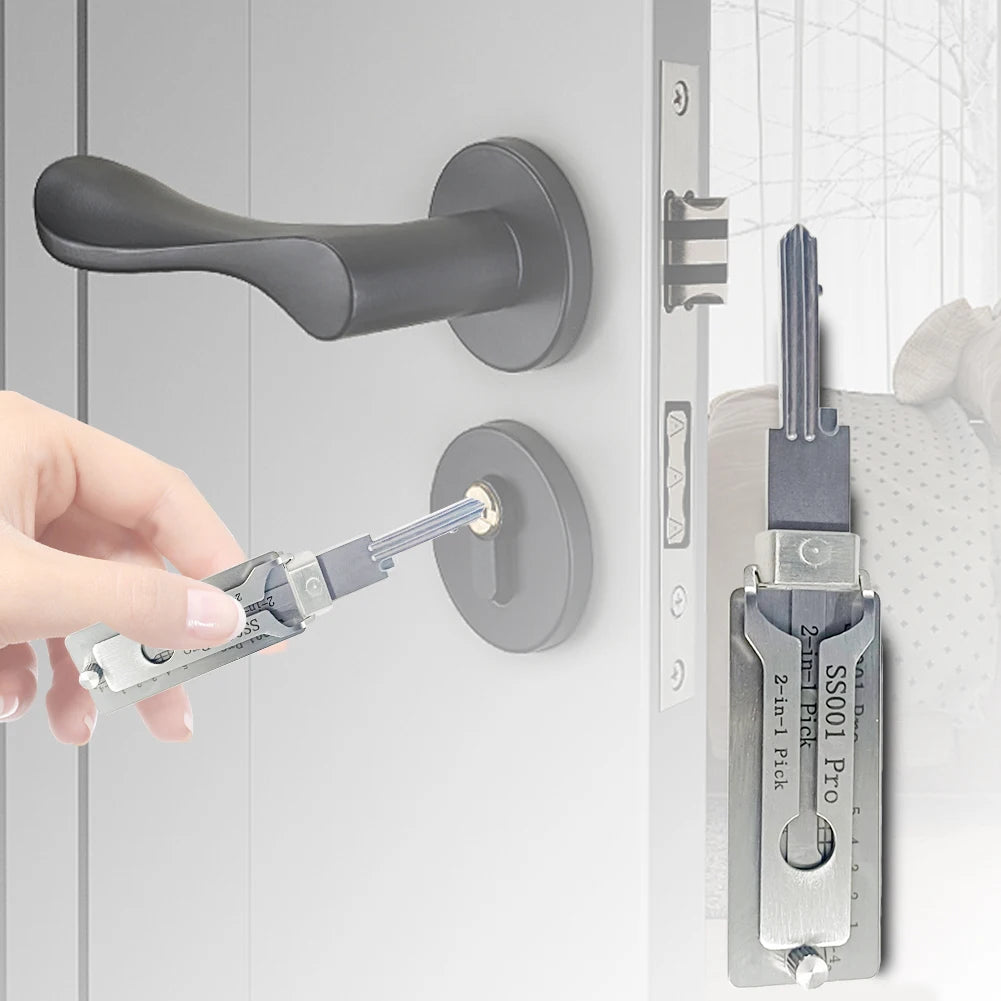 Stainless Steel Key Decoder Hook Tool Kit For Maintenance