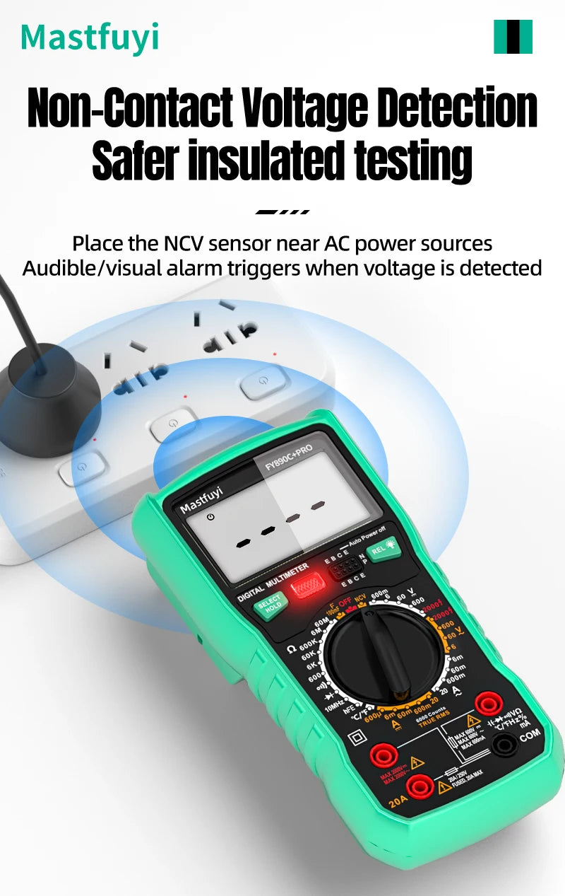 MASTFUYI 2000V 20A Extra-Large Range Digital Multimeter Photovoltaic Multimeter True RMS Multifunctional All-in-One Machine