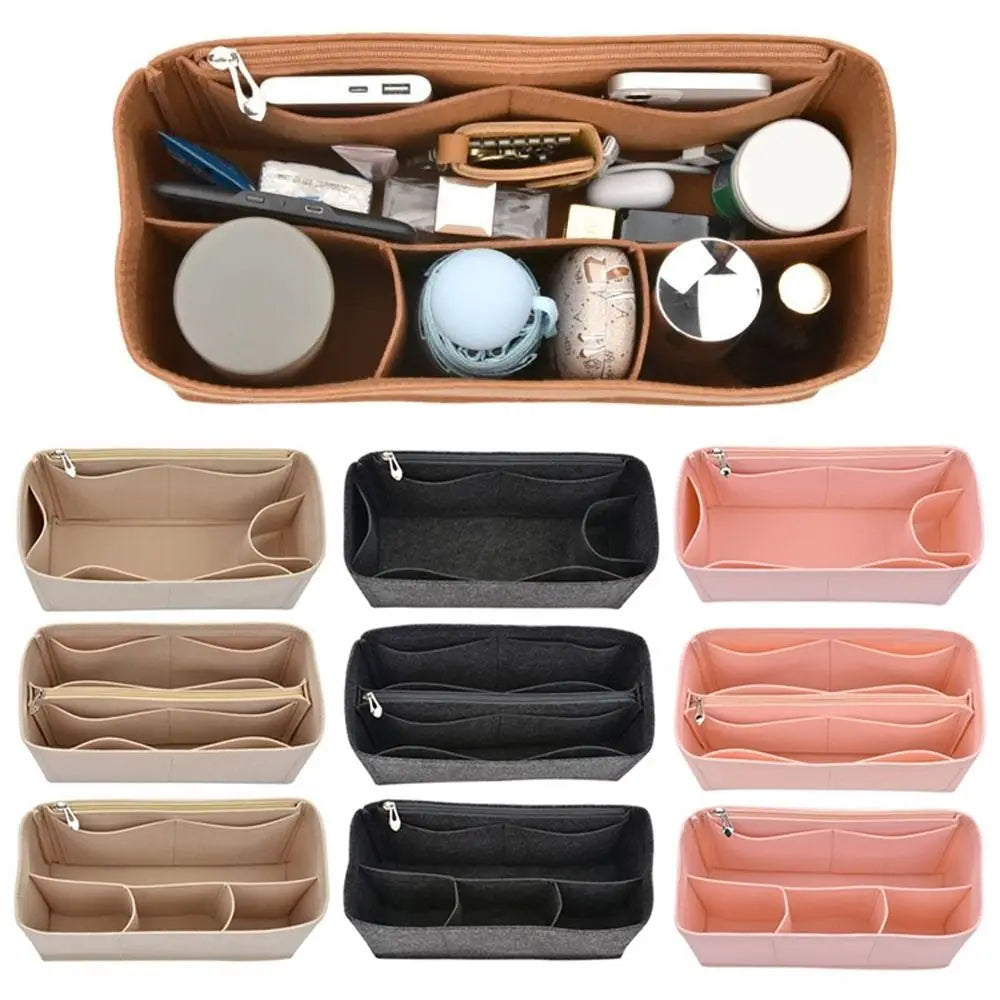 Felt Bag Insert Liner Lightweight Organizer Pouch For Handbags