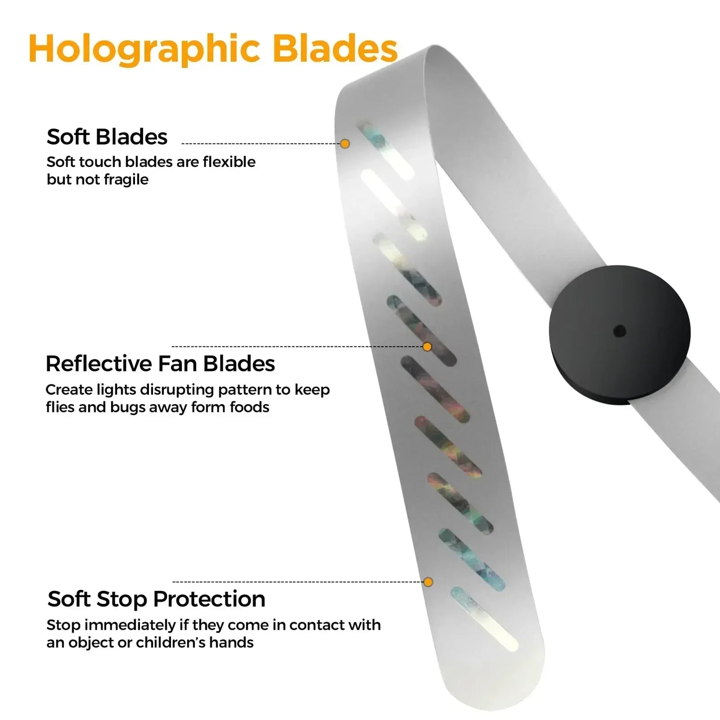 1PC Multi Fly Fans for Tables Fly Repellent Fan Indoor Outdoor with Holographic Blades Keep Flies Away Bug Repellent Outdoor
