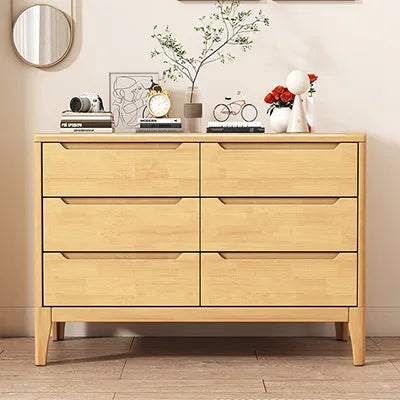 Wooden Chest of Drawers 5-Drawer & 6-Drawer Dresser Cabinet Bedroom Clothes Storage Organizer No Assembly Living Room Furniture