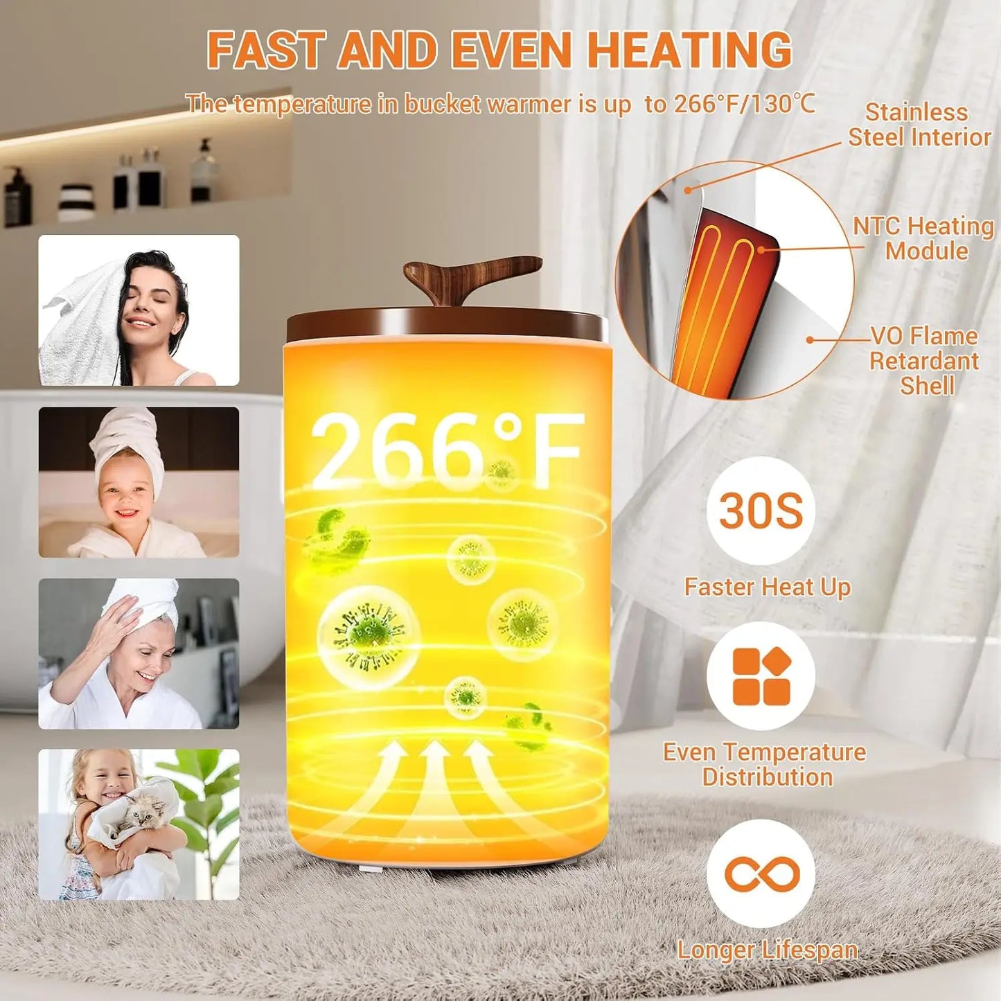 20L Electric Towel Warmer with Drying Mode – Auto Shut-Off, Safety-Protected, Ideal for Spa, Salon & Bathroom