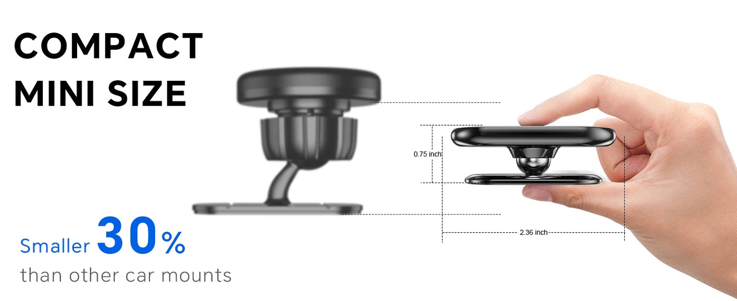 【2-Pack】 Magnetic Phone Holder for car, [ Super Strong Magnet ] [ with 4 Metal Plate ] Cell Phone carmount for iPhone Magnetic [ 360° Rotation ] Universal Dashboard Adhesive Car Magnetic Phone Mount