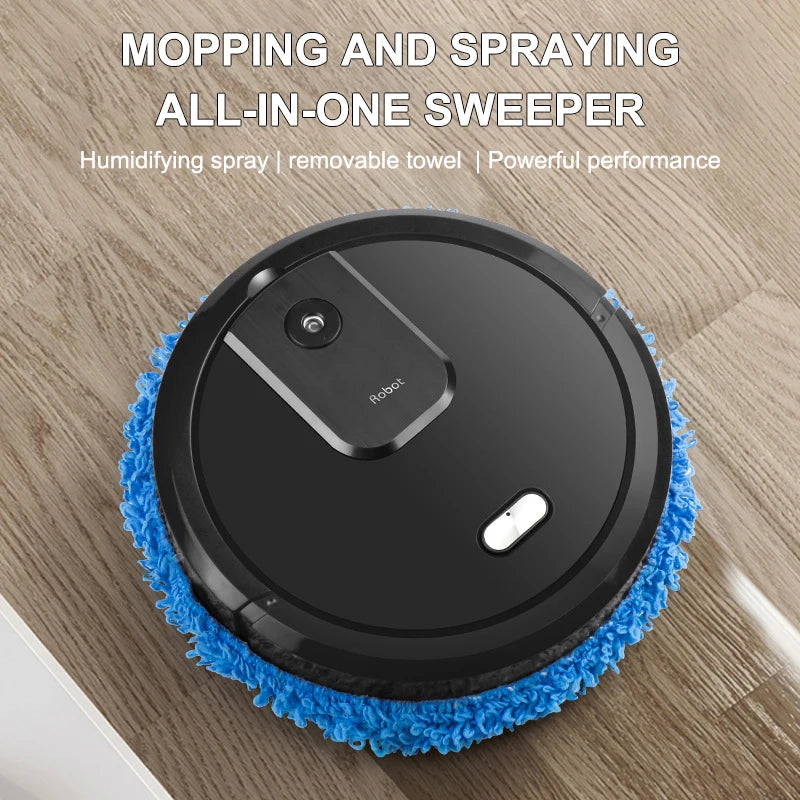 Smart Sweeping and Mop Robot Vacuum Cleaner Dry and Wet Mopping Rechargeable Robot Home Appliance with Humidifying Spray