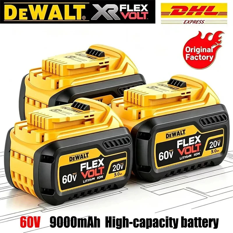 DeWALT 100% Original Battery 20V/60V 9000mAh MAX FlexVolt for DCB200 DCB205 DCB206 DCB209 DCB182 Power Tool Battery Air Transpor