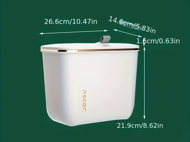 Hanging Trash Can Kitchen Cabinet Door Wall Mounted Garbage Bin Recycling Garbage Basket with Lid Bathroom Kitchen Accessories