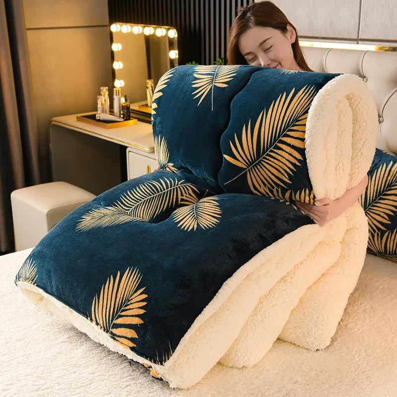 Plush Flannel Fleece Winter Bedding Comforter For Cozy Nights