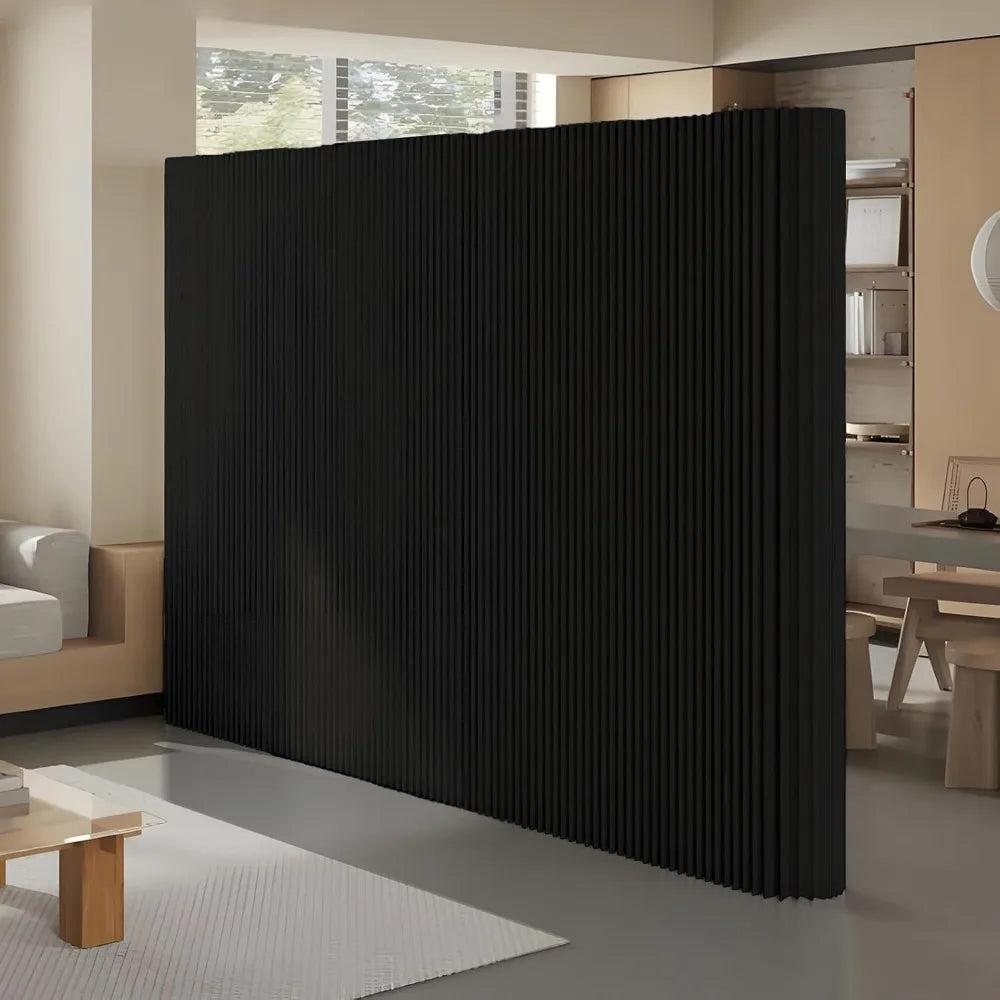 Portable Room Divider, Folding Partition Screen for Office, Studio, Dorm & Retail Spaces - Black